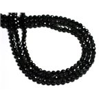 Fil 39cm 88pc env - Perles de Pierre - Obsidienne noire arc en ciel Boules Facettées 4mm 