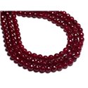 Fil 39cm 61pc env - Perles de Pierre - Jade Boules Facettées 6mm Rose Framboise 