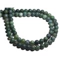 Fil 39cm 45pc environ - Perles Pierre - Agate mousse Boules 8mm vert mat sablé givré