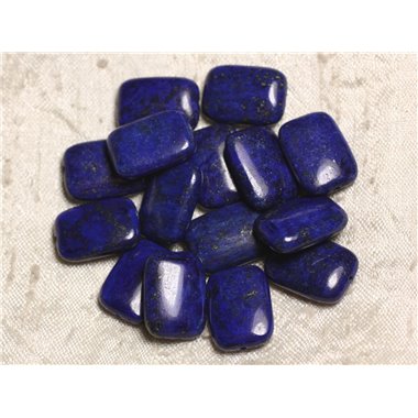Fil 39cm 20pc env - Perles de Pierre - Lapis Lazuli Rectangles 18x13mm 