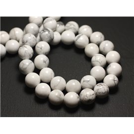 Gewinde 39cm ca. 185pc - Steinperlen - Howlite Balls 2mm 