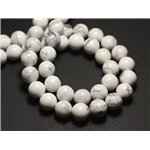 Fil 39cm 185pc env - Perles de Pierre - Howlite Boules 2mm 