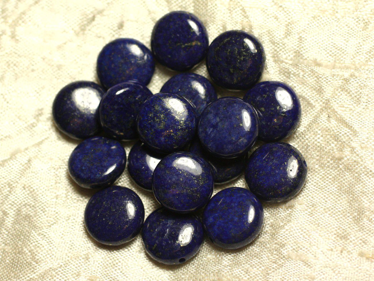 Fil 39cm 26pc env - Perles de Pierre - Lapis Lazuli Palets 14mm 