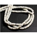 Fil 39cm 150pc env - Perles Pierre - Howlite Rondelles Heishi 4x2mm