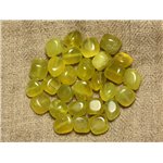 Fil 39cm 37pc env - Perles de Pierre - Jade Olive Nuggets cubes 7-11mm 