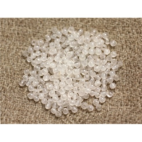 Fil 39cm 185pc env - Perles de Pierre - Jade blanche Boules 2mm 