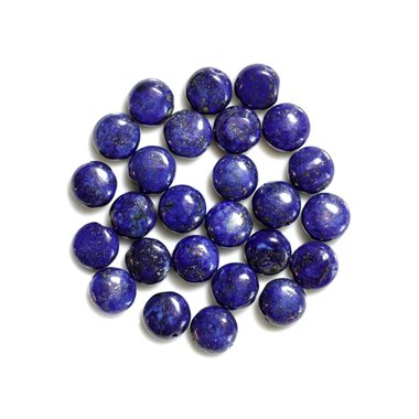 Fil 39cm 38pc env - Perles de Pierre - Lapis Lazuli Palets 10mm 