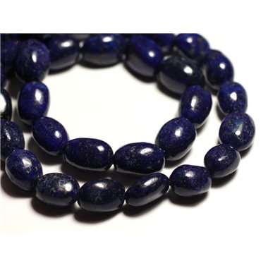 Fil 39cm 25pc env - Perles de Pierre - Lapis Lazuli Olives 15x10mm 