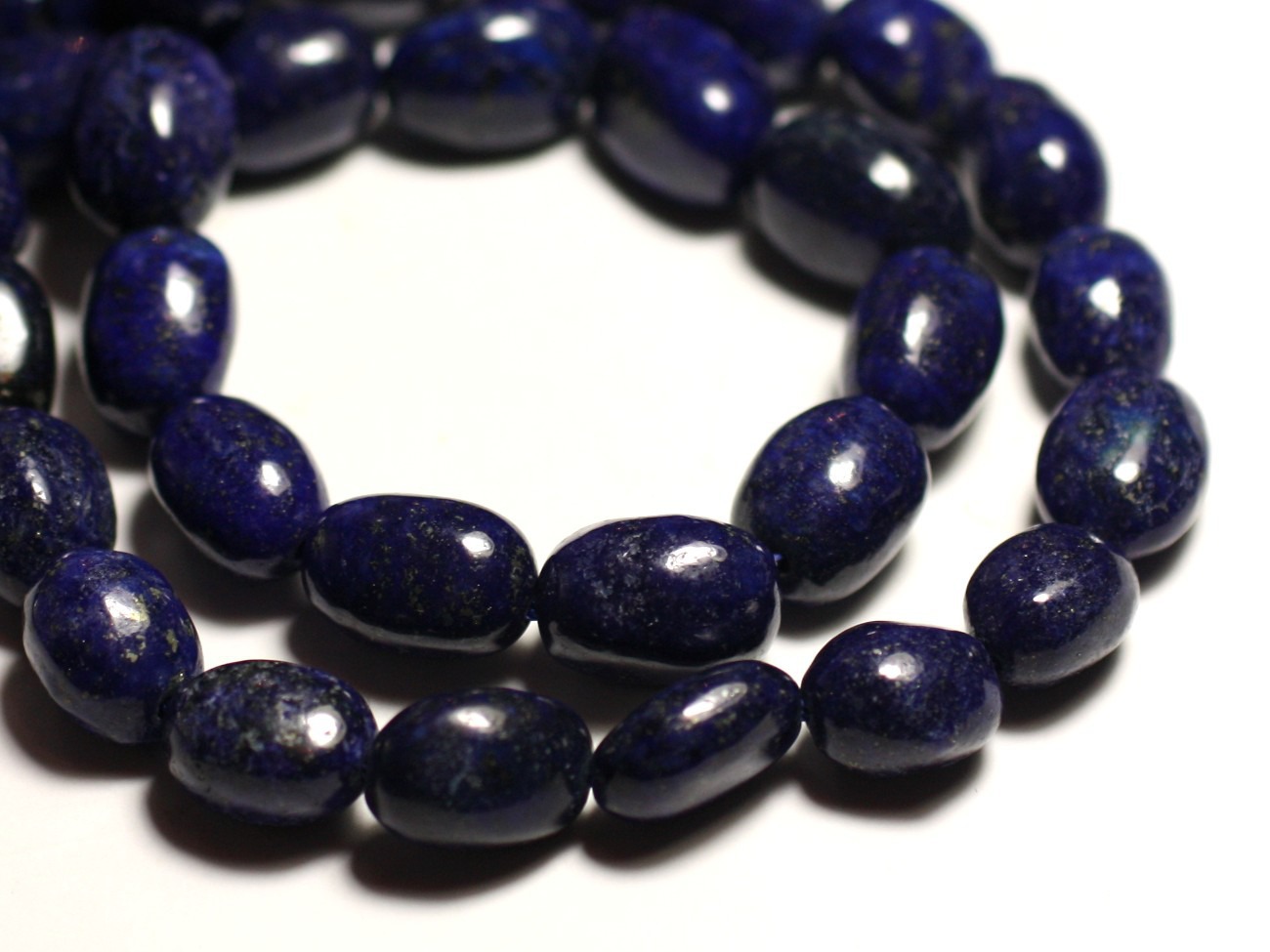 Fil 39cm 25pc env - Perles de Pierre - Lapis Lazuli Olives 15x10mm 