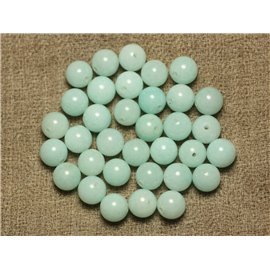 Rijg 39cm ongeveer 46st - Stenen kralen - Jade Ballen 8mm Lichtblauw Turquoise 