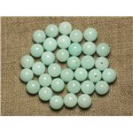 Fil 39cm 46pc env - Perles de Pierre - Jade Boules 8mm Bleu clair Turquoise 