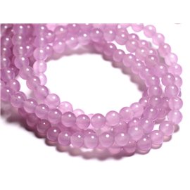 Filo 39 cm circa 48 pz - Perline di pietra - Palline di giada 8 mm Rosa malva 