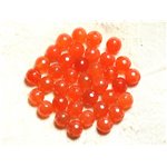 Fil 39cm 46pc env - Perles de Pierre - Jade Boules Facettées 8mm Orange 