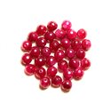 Fil 39cm 46pc env - Perles de Pierre - Jade Boules Facettées 8mm Rose Rouge Framboise 