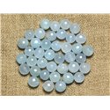 Fil 39cm 46pc env - Perles Pierre - Jade Boules Facettées 8mm Bleu ciel clair pastel