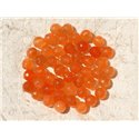 Fil 39cm 64pc env - Perles de Pierre - Jade Boules Facettées 6mm Orange 