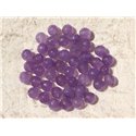 Fil 39cm 64pc env - Perles de Pierre - Jade Boules Facettées 6mm Violet Mauve 