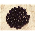 Fil 39cm 64pc env - Perles de Pierre - Jade Boules Facettées 6mm Violet 