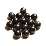 Fil 39cm 26pc env - Perles de Pierre - Jade Boules 14mm Gris Noir 