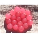 Fil 39cm 32pc env - Perles de Pierre - Jade Boules 12mm Rose Bonbon 
