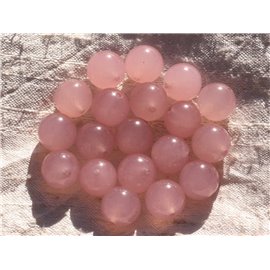 Filo 39 cm 32 pz circa - Perline di pietra - Sfere di giada 12 mm Rosa chiaro 