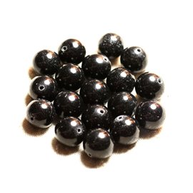 Thread 39cm 32pc approx - Stone Beads - Jade Balls 12mm Gray Black 