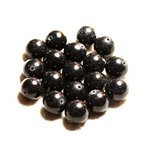 Fil 39cm 32pc env - Perles de Pierre - Jade Boules 12mm Gris Noir 