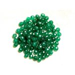 Fil 39cm 92pc env - Perles de Pierre - Jade Boules Facettées 4mm Vert Emeraude 