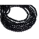 Fil 39cm 92pc env - Perles de Pierre - Jade Boules Facettées 4mm Noir 