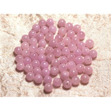 Fil 39cm 65pc env - Perles de Pierre - Jade Boules 6mm Rose mauve clair 