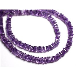 Thread 39cm approx 300pc - Stone Beads - Amethyst Heishi Square Washers 4-5mm 