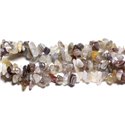 Fil 89cm 250pc env - Perles de Pierre - Agate Botswana Rocailles Chips 5-10mm 