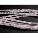 Fil 39cm 30pc env - Perles de Pierre - Quartz Rose Tubes 13mm 