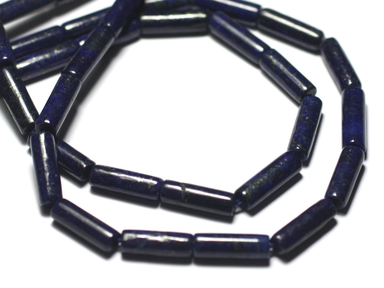 Fil 39cm 30pc env - Perles de Pierre - Lapis Lazuli Tubes 13x4mm