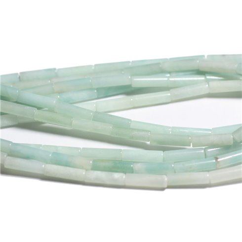 Fil 39cm 30pc env - Perles de Pierre - Amazonite Tubes 13x4mm 