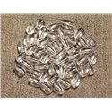 Fil 39cm 45pc env - Perles de Pierre - Cristal de Roche Quartz Gouttes 8-9mm 