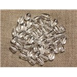 Fil 39cm 45pc env - Perles de Pierre - Cristal de Roche Quartz Gouttes 8-9mm 