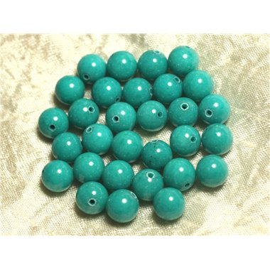 Fil 39cm 39pc env - Perles de Pierre - Jade Boules 10mm Vert Turquoise 