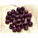 Fil 39cm 39pc env - Perles de Pierre - Jade Boules 10mm Violet Mauve 