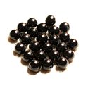 Fil 39cm 37pc env - Perles de Pierre - Jade Boules 10mm Noir 