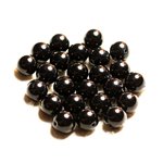 Fil 39cm 37pc env - Perles de Pierre - Jade Boules 10mm Noir 