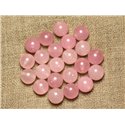 Fil 39cm 37pc env - Perles de Pierre - Jade Boules 10mm Rose clair 