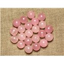 Fil 39cm 37pc env - Perles de Pierre - Jade Boules 10mm Rose clair 