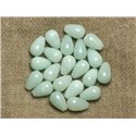 Fil 39cm 30pc env - Perles de Pierre - Amazonite Gouttes 12x8mm 