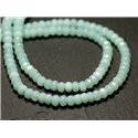 Fil 39cm 140pc env - Perles de Pierre - Amazonite Rondelles facettées 4mm 