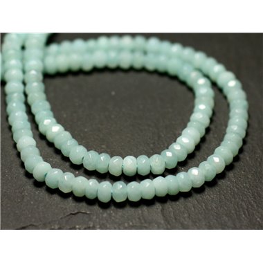 Fil 39cm 140pc env - Perles de Pierre - Amazonite Rondelles facettées 4mm 