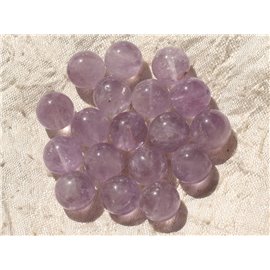 Gewinde ca. 39cm 31pc - Steinperlen - Amethyst Lavendelkugeln 12mm 