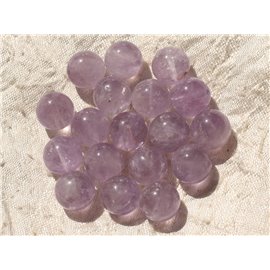 Thread 39cm 31pc approx - Stone Beads - Amethyst Lavender Balls 12mm 