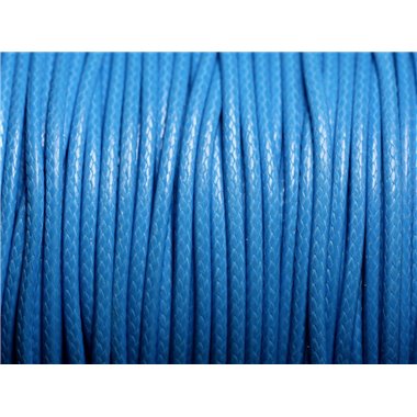 Bobine 90 mètres - Fil Cordon Coton Ciré enduit 2mm Bleu Azur 