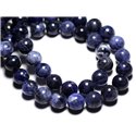 Fil 39cm 32pc env - Perles de Pierre - Sodalite Boules 12mm 